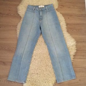 Reformation light wash wide leg pin-up jeans